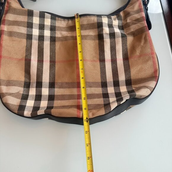 Burberry Metallic Nova Check Hobo Bag w/ black leather accents - Picture 7 of 13